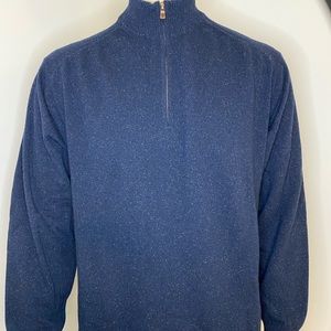 Tommy Bahama Men's Soft Quarter Zip Sweater with Speckles Large